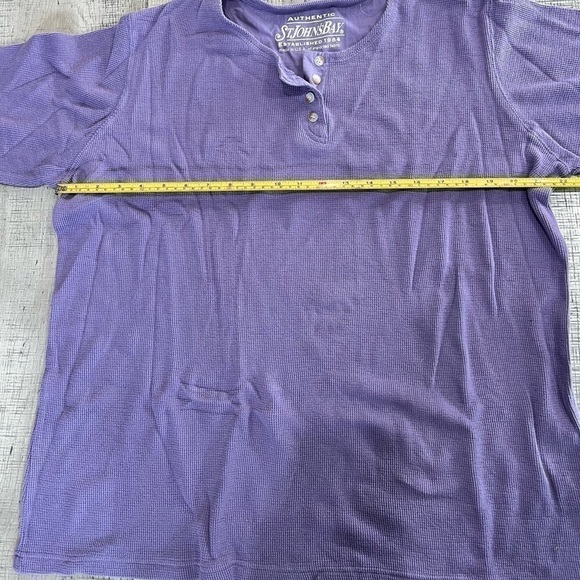 St. John’s Bay Purple Long Sleeve Henley Shirt Size 1X - Picture 6 of 10